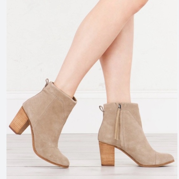 Toms Lunata booties, grey-beige, short boots, size 7 - Picture 1 of 13